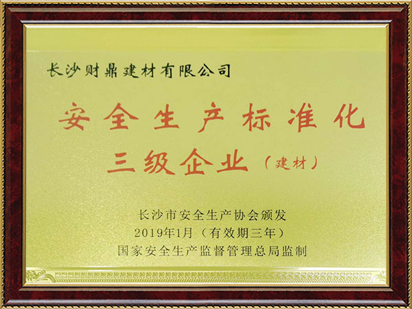 安全生產標準化三級企業(yè)